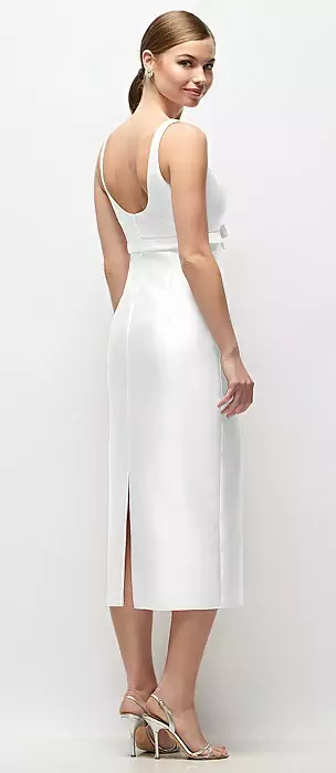 open lace back dress Garden Party Glow Midi in White main image 0