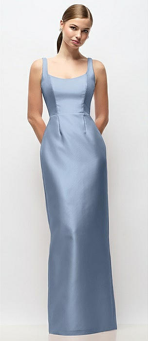 princess polly baby blue dress Azazie dusty blue bridesmaid dress L (12-14) main image 1