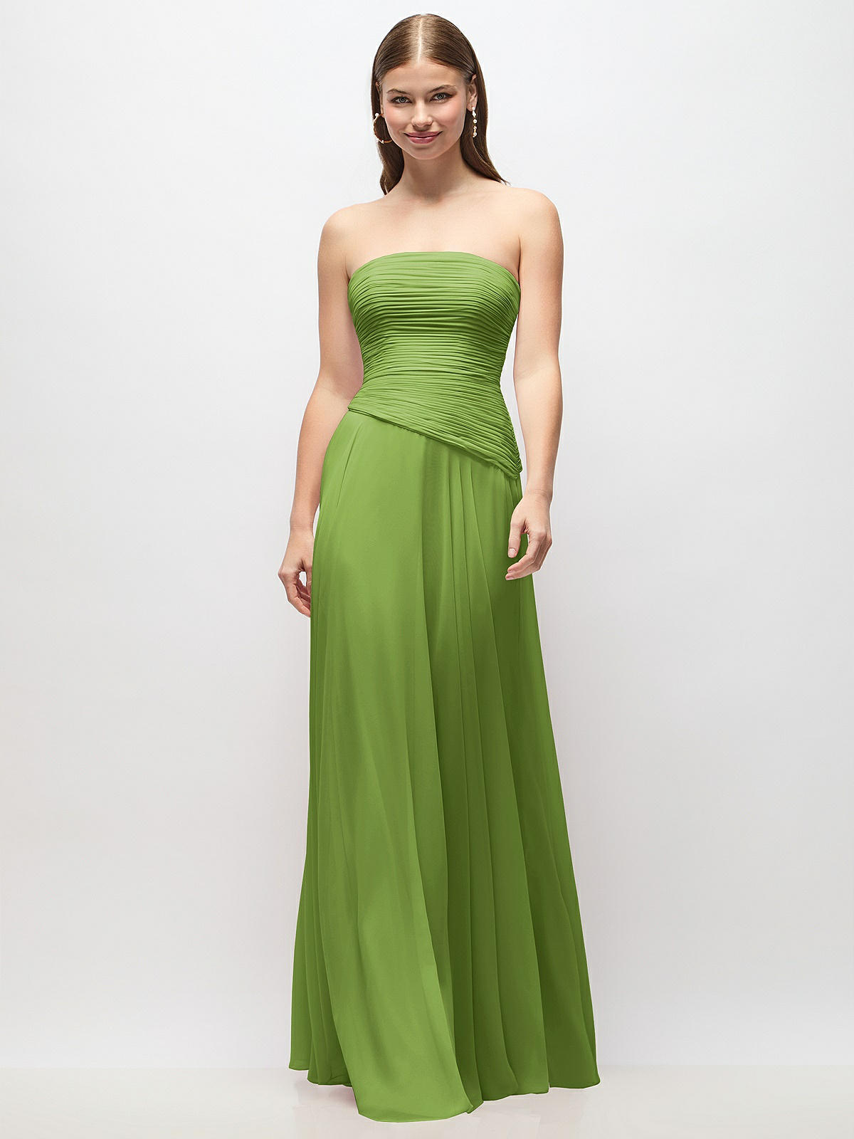 peridot green bridesmaid dresses Green Chiffon A Line V Neck Bridesmaid Dresses, PB182 main image 0