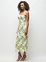 Side View Thumbnail - Daisy Multi Strapless Daisy Lace Column Midi Dress