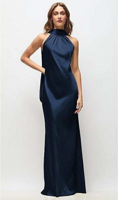 halter dress a line Amoris T713 Formal Long Prom A Line Slit Dress main image 1