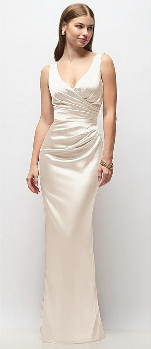 oyster colour bridesmaid dresses Twist Back Satin Bridesmaid Dress main image 1