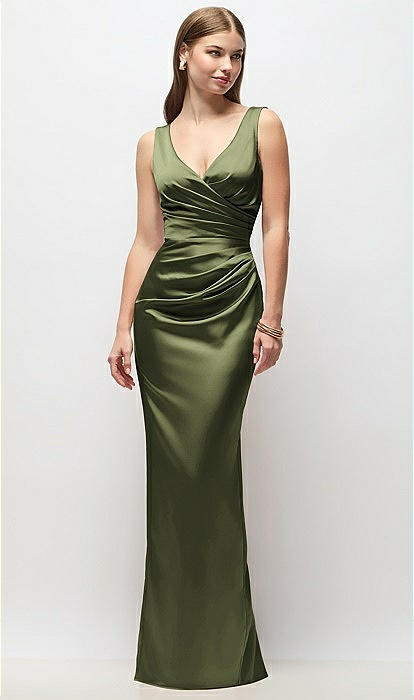fitted lace wedding dress Summer Green Wrap Maxi dress 236301 – Xiaolizi main image 0