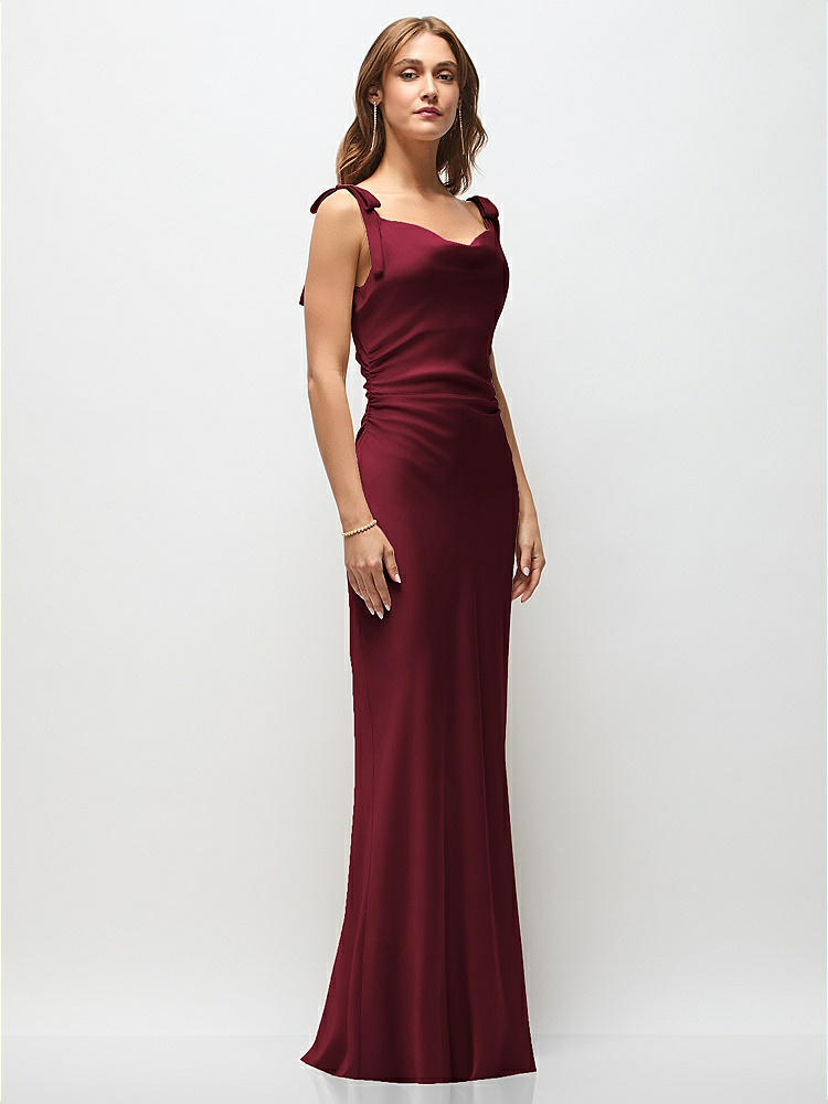 cowl neck ruched side dress High Cowl Neck Ruched Side Dress