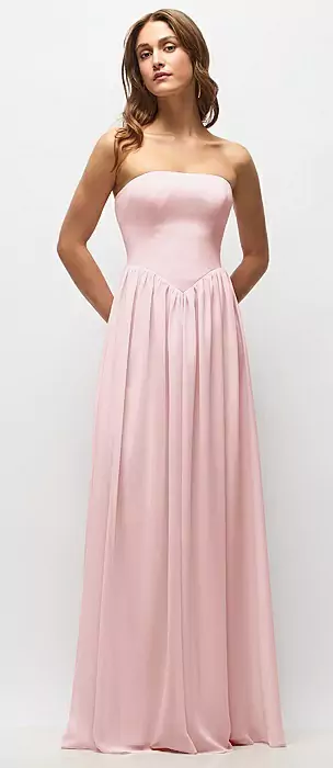 open lace back dress Long Sweetheart Champagne Bridesmaid Dresses Mermaid - main image 1