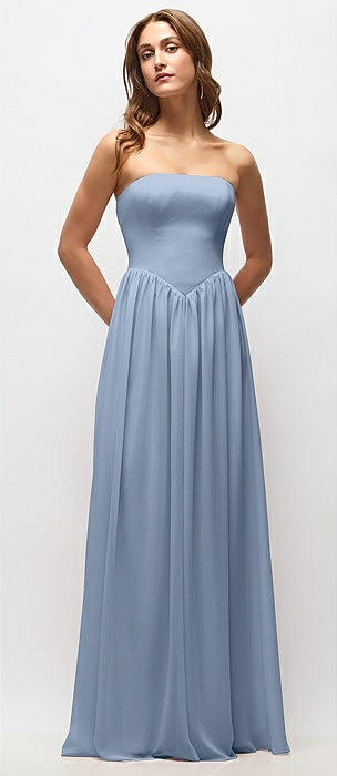 blue dress for baby girl BABARONI Sweetheart Pleated Long Dress with Slit Dusk Plus size, Dusk / US18 main image 0