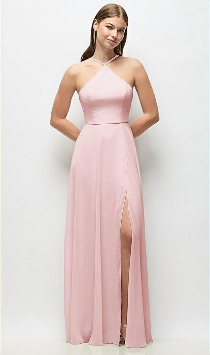slim fit dress slacks Black Beach Halter Top Midi Dress E5546A2219 – Agua de Coco main image 1