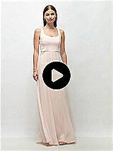 Video 1 Thumbnail - Sage Scoop Neck Tank Strap Chiffon Maxi Dress