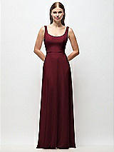 Front View Thumbnail - Cabernet Scoop Neck Tank Strap Chiffon Maxi Dress