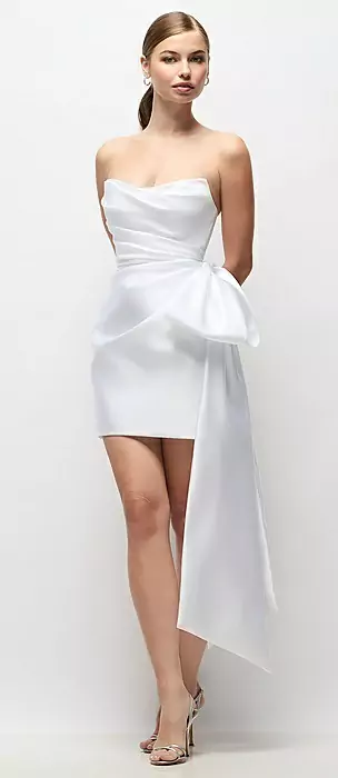 white mini dress for engagement party Ives Front Tie Mini Dress M