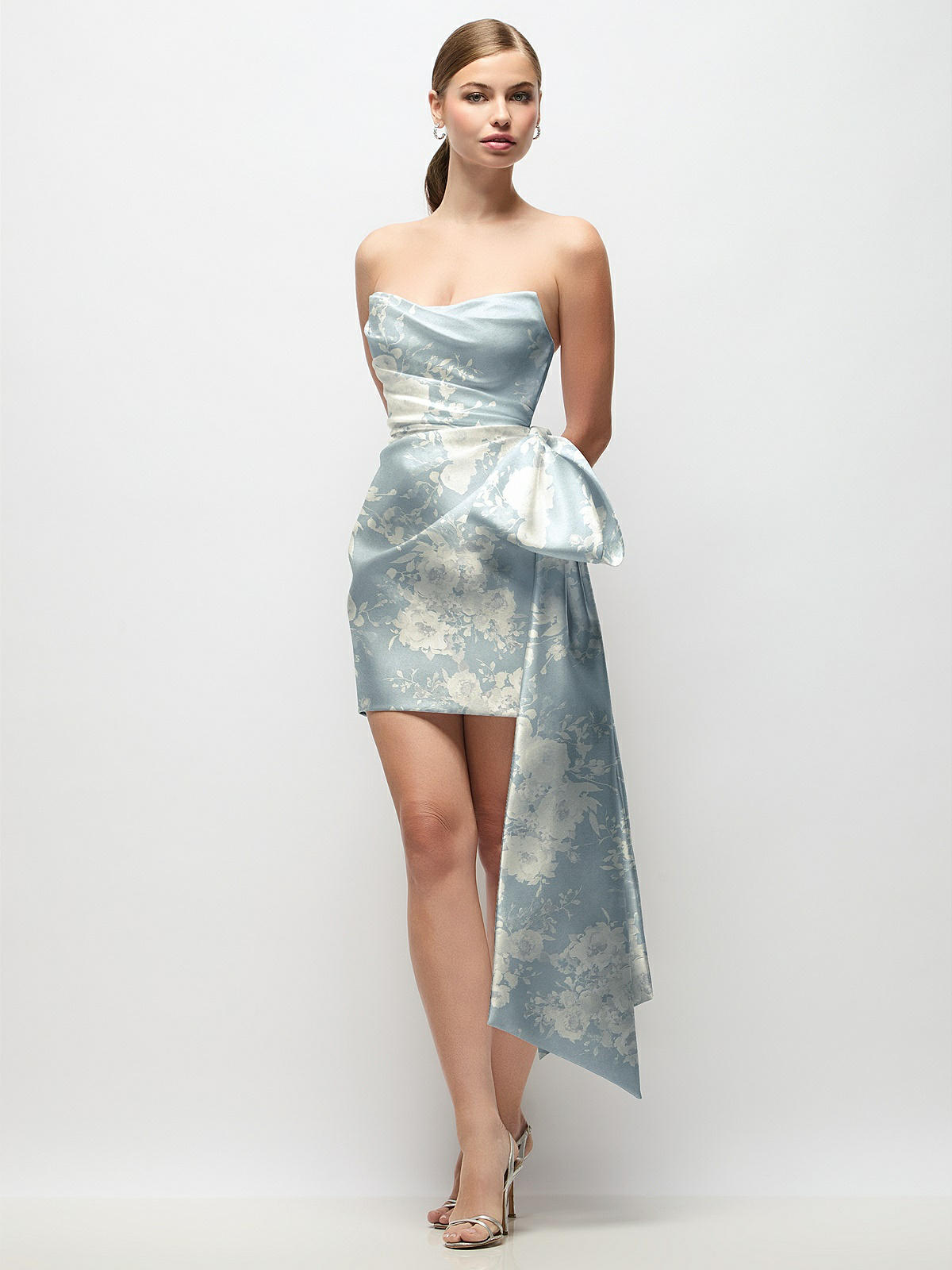 silky satin pleated trim corset strapless party mini dress A-line Cowl Pleated Short/Mini Silk Like Satin Corset Homecoming Dress