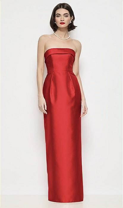 red maxi dress strapless with Oversized Bow Detail fitted waist tops a figure Faviola Strapless Maxi Dress Burgundy