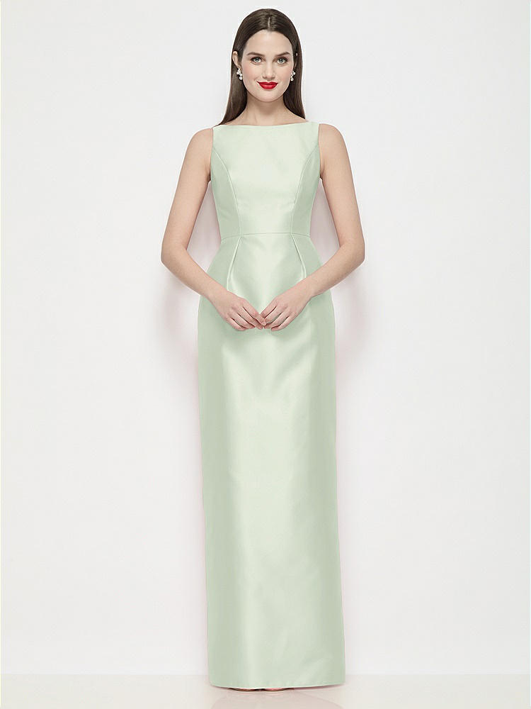 slim fit dress slacks Berylove Women Light Green Bridesmaid Dress Halter Satin A-Line Cut Out Wedding Party Dress, Satin Color / US12 main image 0