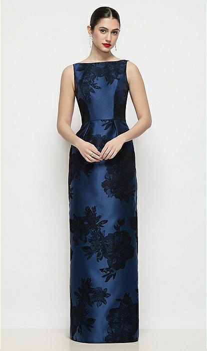 blue and black floral maxi dress Baltic Born Womens Layla Tulle Maxi Dress | Dark Blue Floral