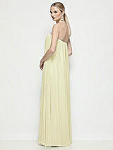 Rear View Thumbnail - Butter Yellow Strapless Shirred Chiffon Trapeze Maxi Dress