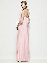 Rear View Thumbnail - Ballet Pink Strapless Shirred Chiffon Trapeze Maxi Dress