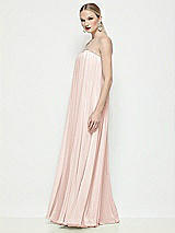 Side View Thumbnail - Blush Strapless Shirred Chiffon Trapeze Maxi Dress