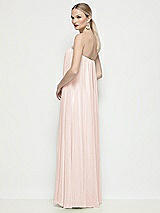 Rear View Thumbnail - Blush Strapless Shirred Chiffon Trapeze Maxi Dress