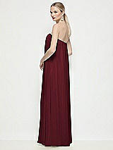 Rear View Thumbnail - Cabernet Strapless Shirred Chiffon Trapeze Maxi Dress