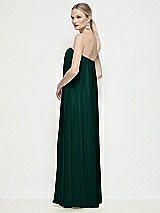 Rear View Thumbnail - Evergreen Strapless Shirred Chiffon Trapeze Maxi Dress