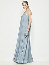 Side View Thumbnail - Mist Strapless Shirred Chiffon Trapeze Maxi Dress