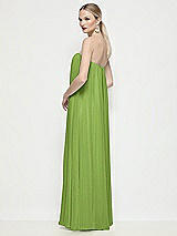 Rear View Thumbnail - Peridot Green Strapless Shirred Chiffon Trapeze Maxi Dress