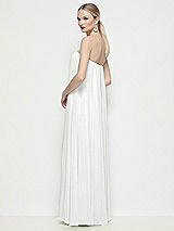 Rear View Thumbnail - White Strapless Shirred Chiffon Trapeze Maxi Dress