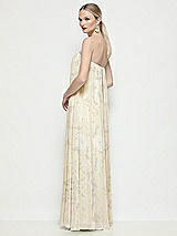 Rear View Thumbnail - Butter Yellow Floral Strapless Shirred Floral Chiffon Trapeze Maxi Dress