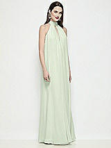 Side View Thumbnail - Mint Green Slip-On Shirred Chiffon Trapeze Halter Dress