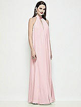 Side View Thumbnail - Ballet Pink Slip-On Shirred Chiffon Trapeze Halter Dress