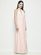 Side View Thumbnail - Blush Slip-On Shirred Chiffon Trapeze Halter Dress