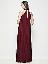 Rear View Thumbnail - Cabernet Slip-On Shirred Chiffon Trapeze Halter Dress