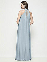 Rear View Thumbnail - Mist Slip-On Shirred Chiffon Trapeze Halter Dress