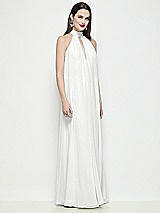 Side View Thumbnail - White Slip-On Shirred Chiffon Trapeze Halter Dress