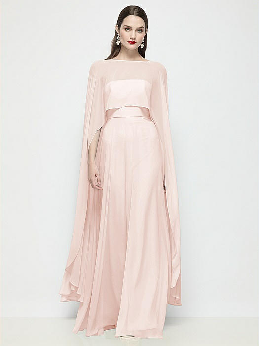 High-Low Sheer Chiffon Cape
