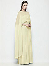 Side View Thumbnail - Butter Yellow High-Low Sheer Chiffon Cape