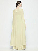 Rear View Thumbnail - Butter Yellow High-Low Sheer Chiffon Cape