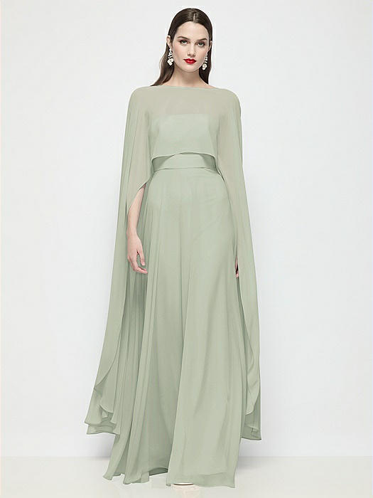 High-Low Sheer Chiffon Cape