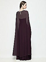 Rear View Thumbnail - Deep Plum High-Low Sheer Chiffon Cape
