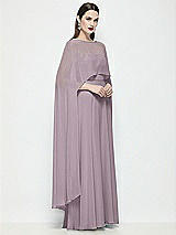 Side View Thumbnail - Lilac Dusk High-Low Sheer Chiffon Cape