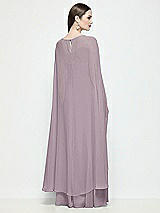 Rear View Thumbnail - Lilac Dusk High-Low Sheer Chiffon Cape