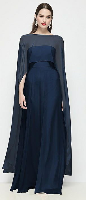 High-Low Sheer Chiffon Cape