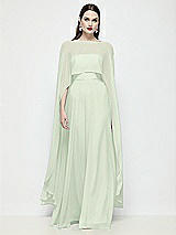 Front View Thumbnail - Mint Green High-Low Sheer Chiffon Cape