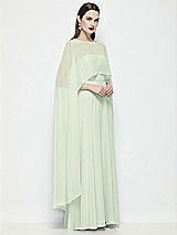 Side View Thumbnail - Mint Green High-Low Sheer Chiffon Cape