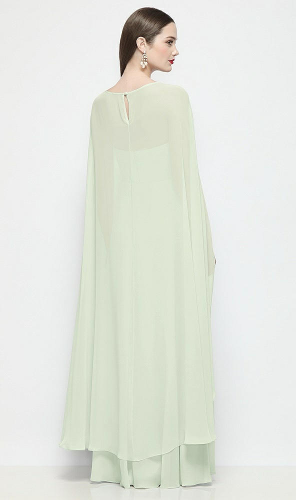 Back View - Mint Green High-Low Sheer Chiffon Cape