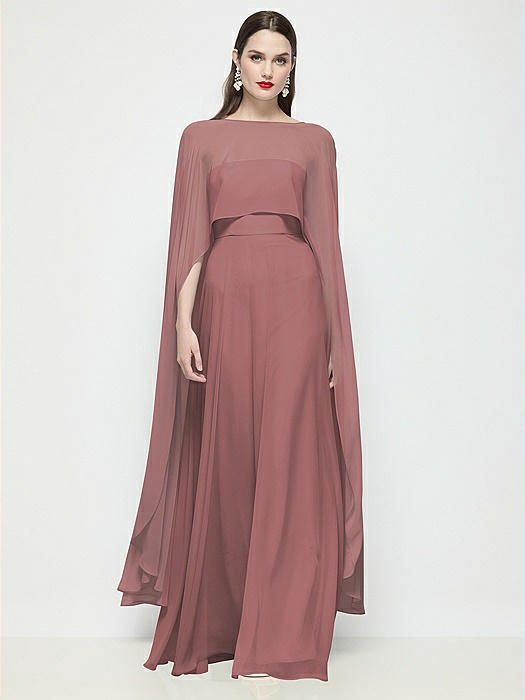 High-Low Sheer Chiffon Cape