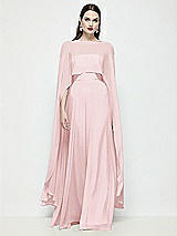 Front View Thumbnail - Ballet Pink High-Low Sheer Chiffon Cape