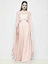 Front View Thumbnail - Blush High-Low Sheer Chiffon Cape