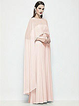 Side View Thumbnail - Blush High-Low Sheer Chiffon Cape