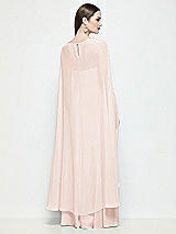 Rear View Thumbnail - Blush High-Low Sheer Chiffon Cape